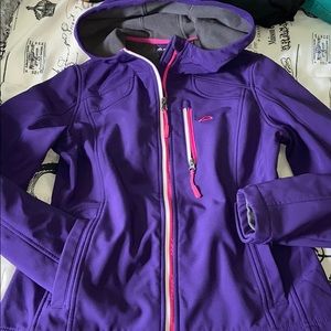 Snozu purple with grey fleece lined jacket